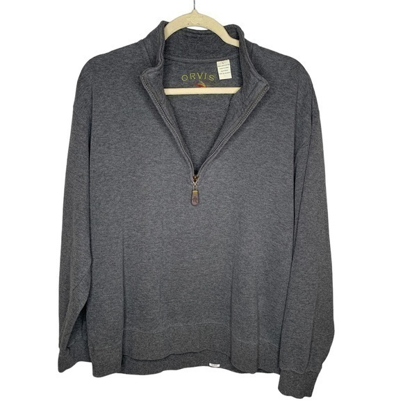 Orvis 100% Cotton‎ Men’s Gray Pullover 1/2 Zip Size Large - Picture 10 of 10